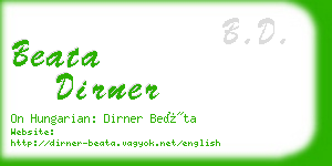 beata dirner business card